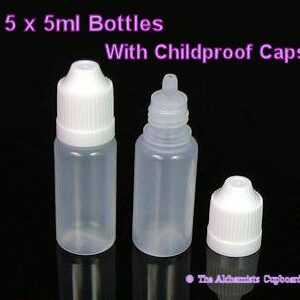 Empty 5ml Plastic Dropper Bottles x 5